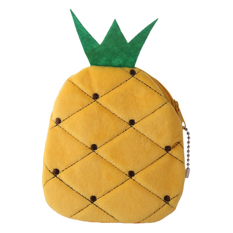 Corea del Sur ins dibujos animados pastel de frutas monedero femenino estudiante lindo portátil mini felpa sandía piña moneda bolsa