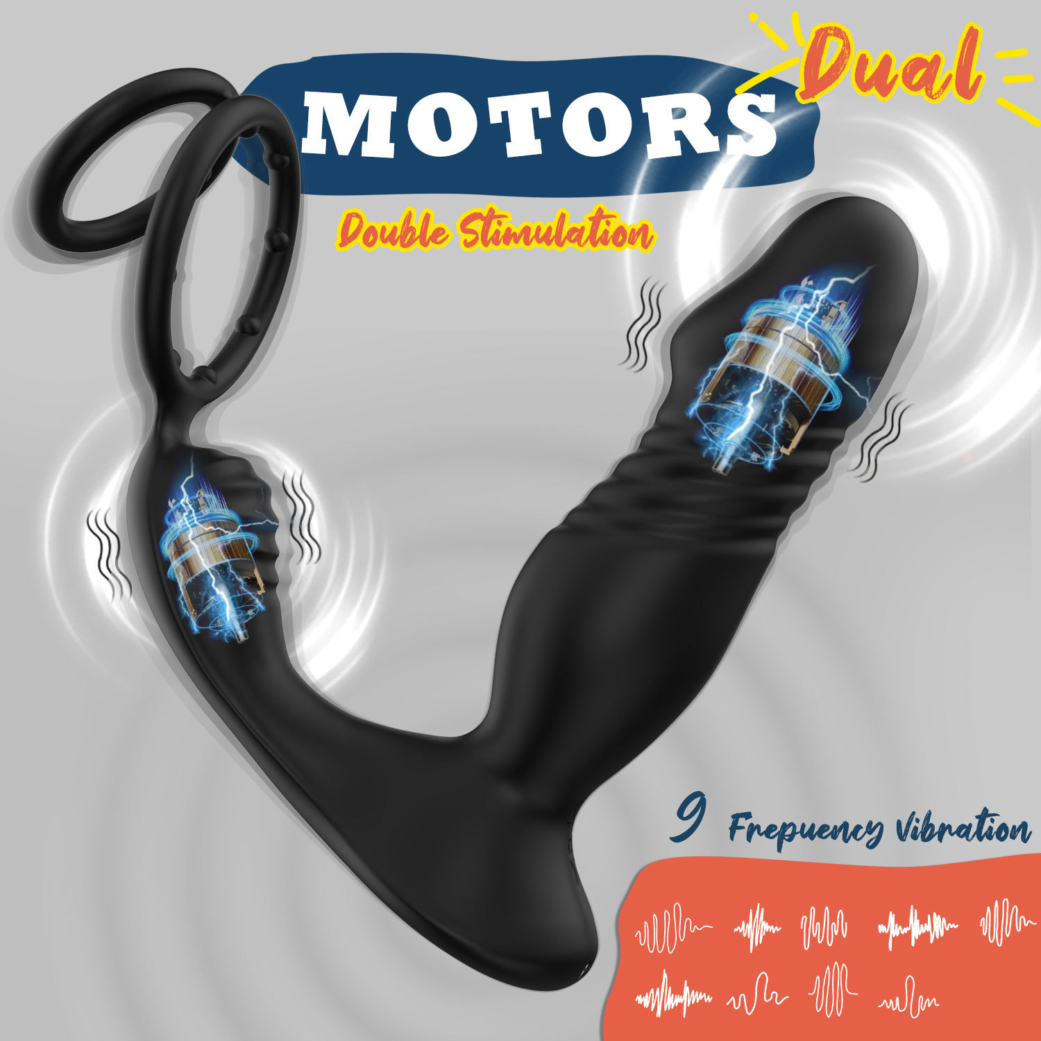 App-Controlled Vibrating Prostate Massager with Double Ring Locking, 9-Frequency Telescopic Anal Plug — detail image 32