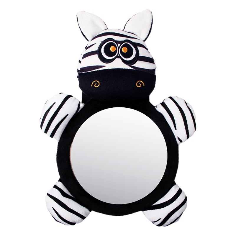 Espejo colgante de coche en blanco y negro para niños, espejo divertido para bebés, espejo retrovisor de coche, venta al por mayor en stock, interacción entre padres e hijos.