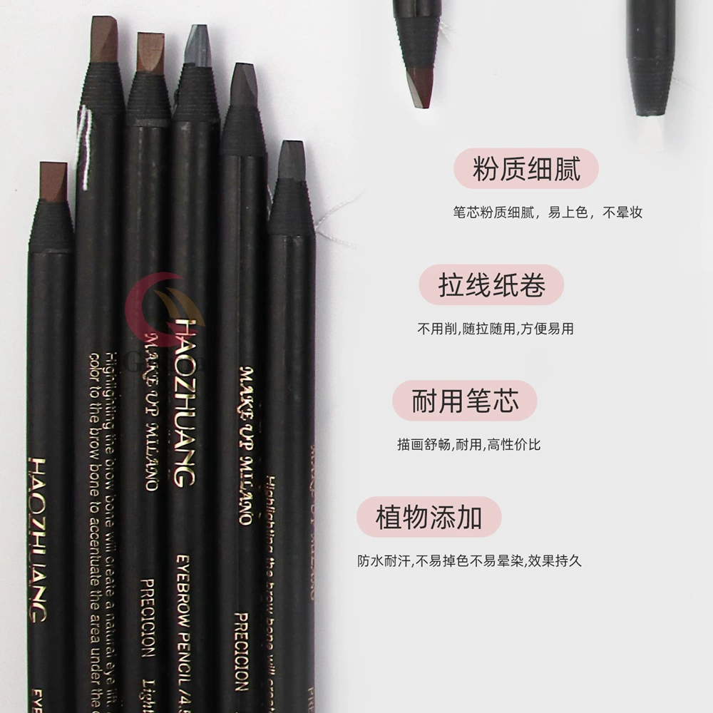 Водостой pencil для бровей с шнуром, натуральная и перманентная формула, не выцветает