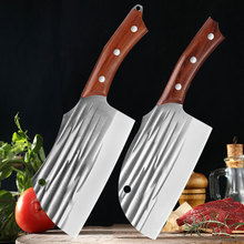 手工锻打不锈钢菜刀酒店商用厨师刀砍排骨刀家用鱼头刀老头斩切刀