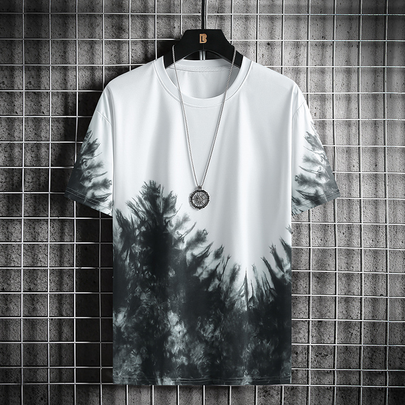 2023 nuevo verano de hombre camiseta de manga corta camiseta de moda suelta camiseta de media manga gradiente ropa de hombre ropa de moda para hombres