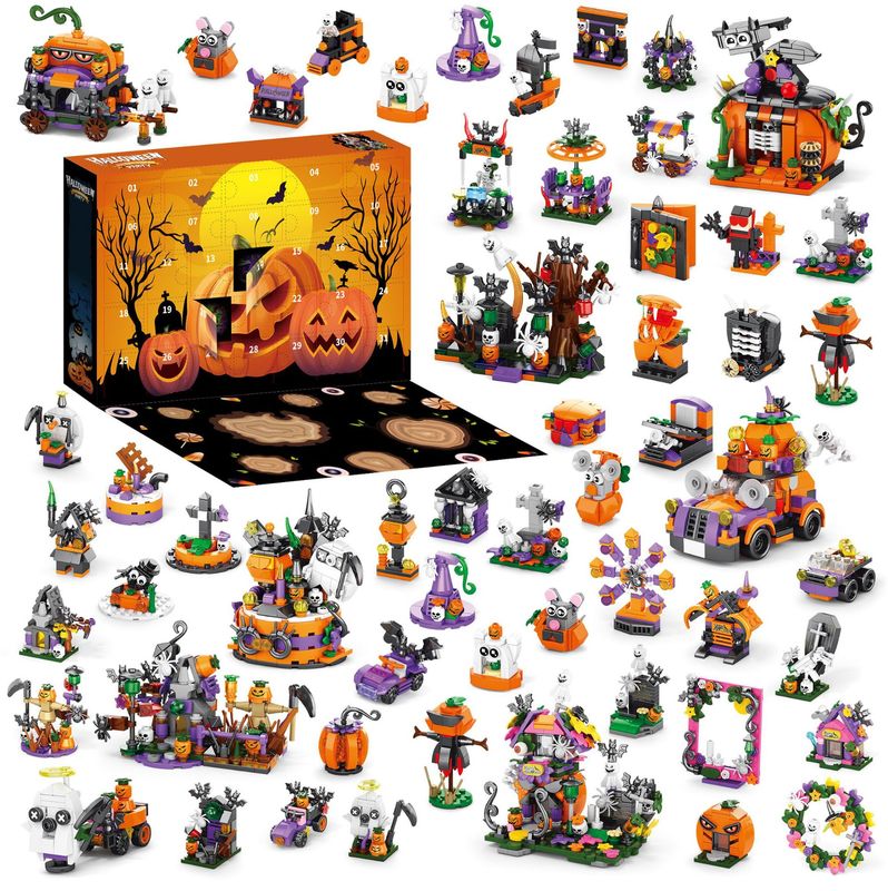 2025 クロスボーダーハロウィン小粒子ビルディングブロック 31 日カウントダウンブラインドボックス 6-in-1 ビルディングブロック組み立てホールおもちゃ|undefined