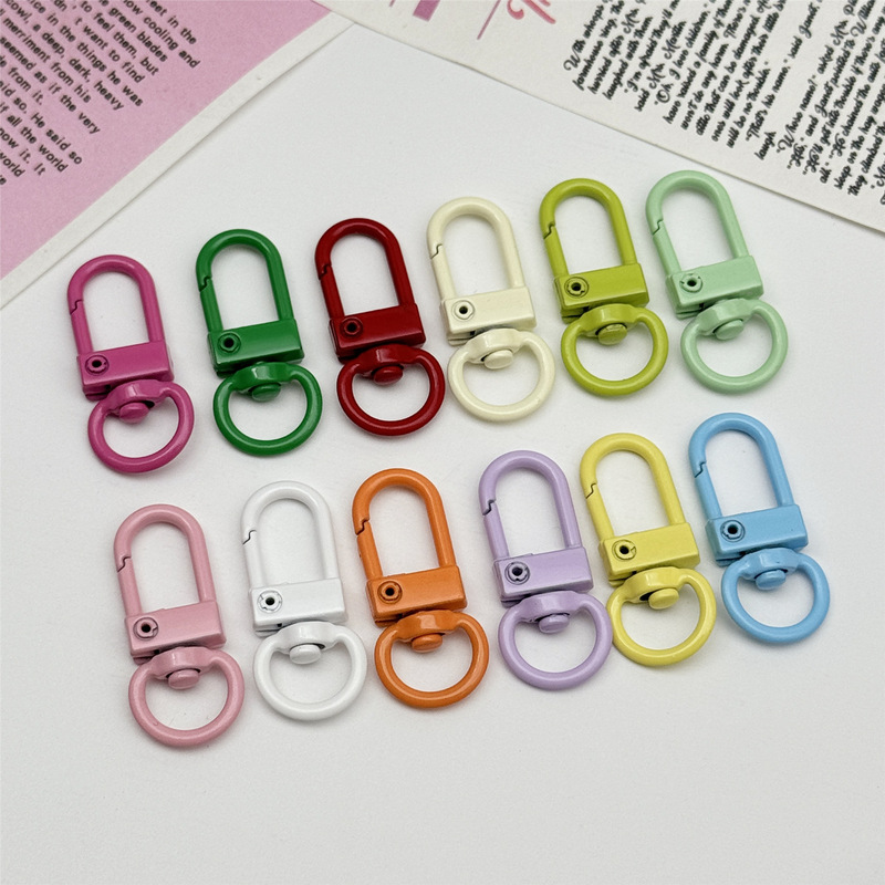 High-Quality Small Door-Shaped Keychain with Spray Paint, DIY Jewelry Accessories, Small Doll Pendant, Bag Charm, Gold-Plated