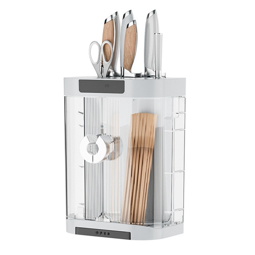 Household chopstick holder and knife rack, multi-functional integrated storage and drainage rack, kitchen chopstick holder with dust cover, drainage storage box