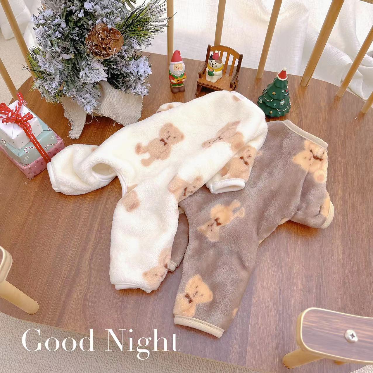 Pet clothes for dogs and cats, winter and autumn double-sided plush warm home clothes for teddy and bichon small and medium-sized dog clothing