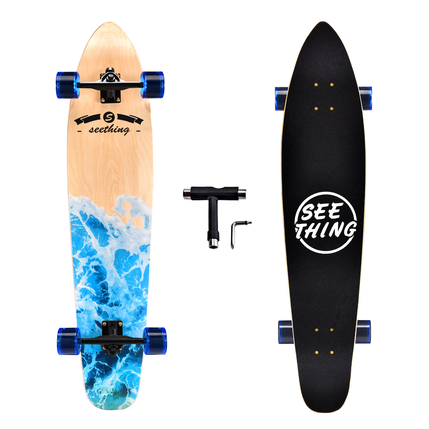 42 -inch long board skateboarding land cruiser four -wheel fish…
