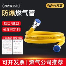 兴万盾304不锈钢天然气燃气软管连接管热水器煤气管铜接头燃气管