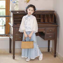 女童春夏款2025新款儿童服装新中式国风套装古风超仙夏装中式古装