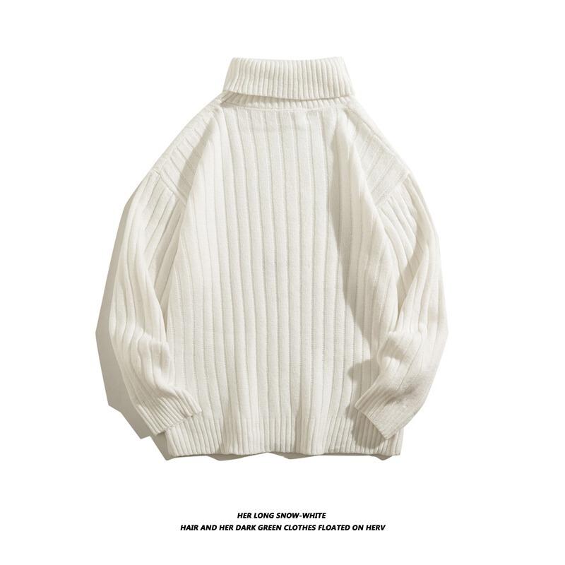 Winter Men's Turtleneck Sweater Fashionable Slim-Fit Thickened Base Sweater Youth Long Collar Solid Color Twist Sweater for Men