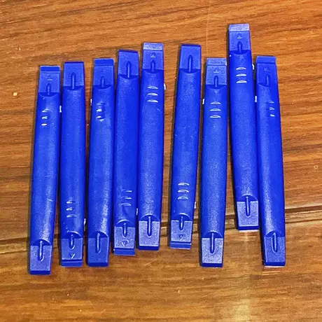 Blue double-headed crowbar