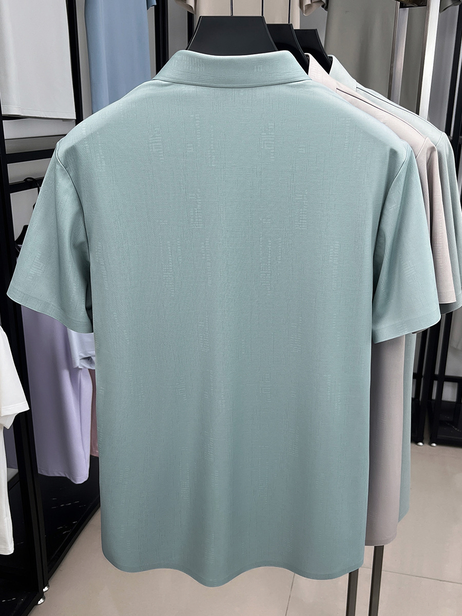 Camisas de manga corta de hombre verano nuevo frío algodón chaqueta de lino de mediana edad de negocios casual sin marca con solapa camisa de media manga