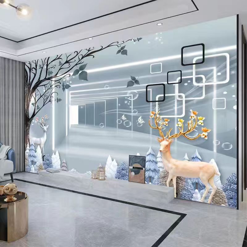 3d北欧电视背景墙布5d网红客厅卧室装饰墙画8d立体现代影视墙壁纸|undefined