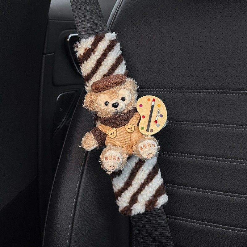 Cute Rose Car Seatbelt Shoulder Pads, Car Interior Seatbelt Decoration, Anti-Wear Clothing, Couple Set for Women