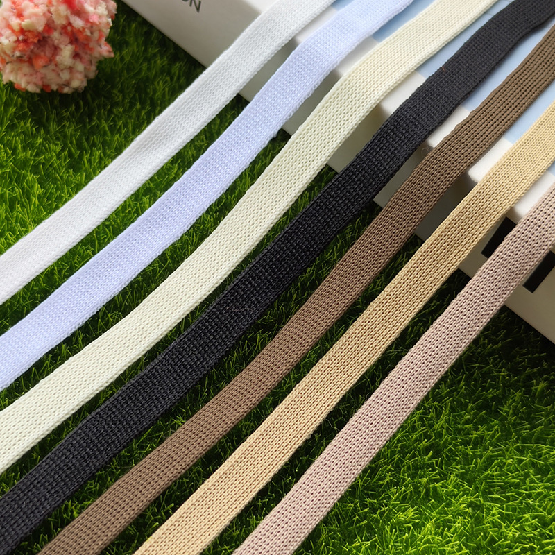 加密扁绳鞋带车条包边织带1cm纯色弹力针织织带辅料裤子装饰侧边