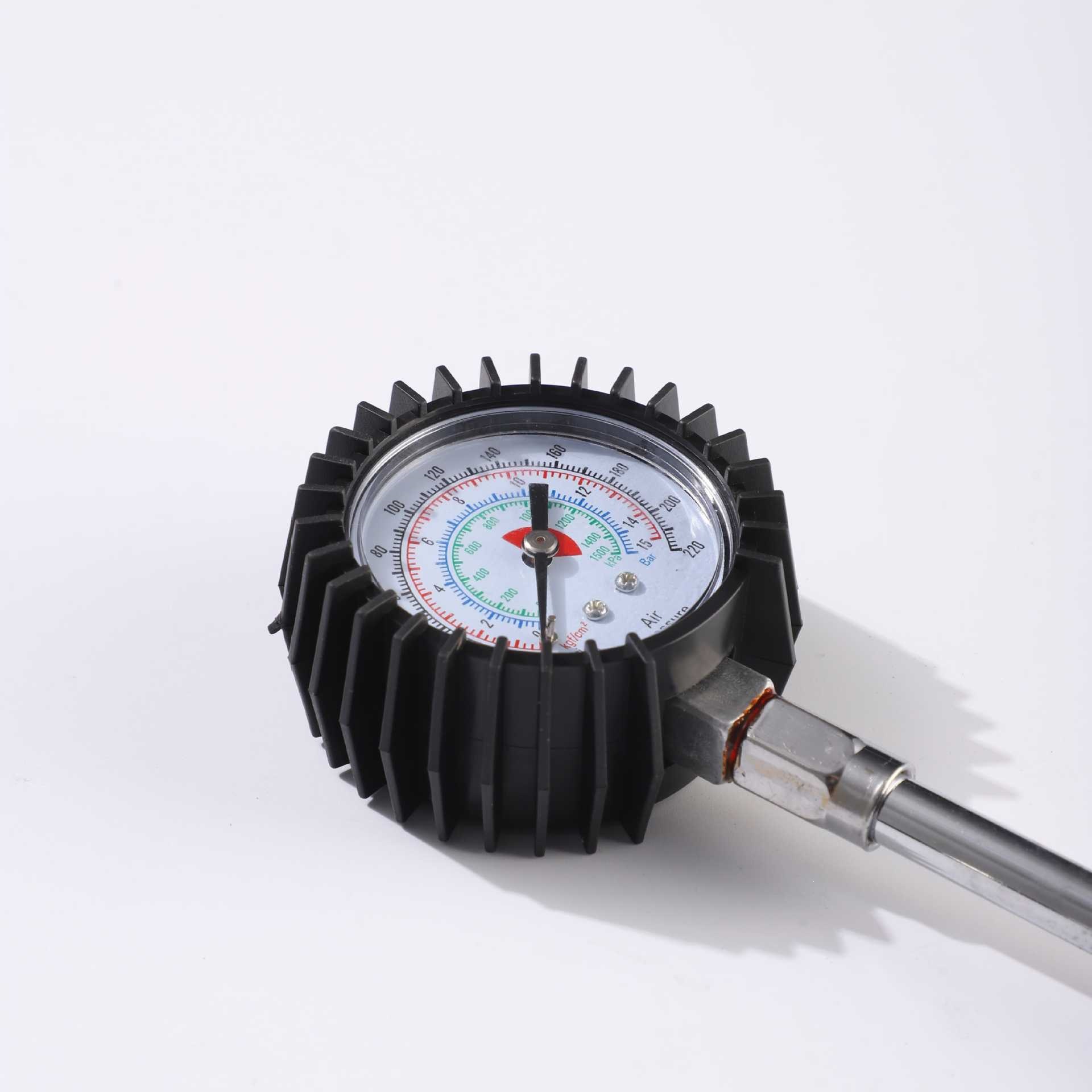 Dual-head air nozzle truck and car tire quick inflation tool, inflating rod, air release valve, inflating nozzle, tire pressure gauge