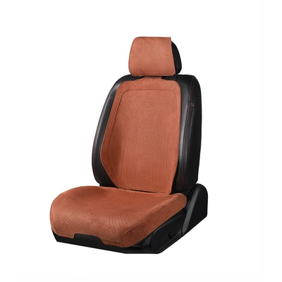 Seat cushion, seat cover – suitable for all seasons, breathable - cayenne-brown-front-single-seat