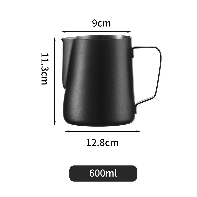 304不锈钢尖嘴拉花杯带盖 带刻度量杯 咖啡拉花缸 打奶泡杯咖啡壶|undefined