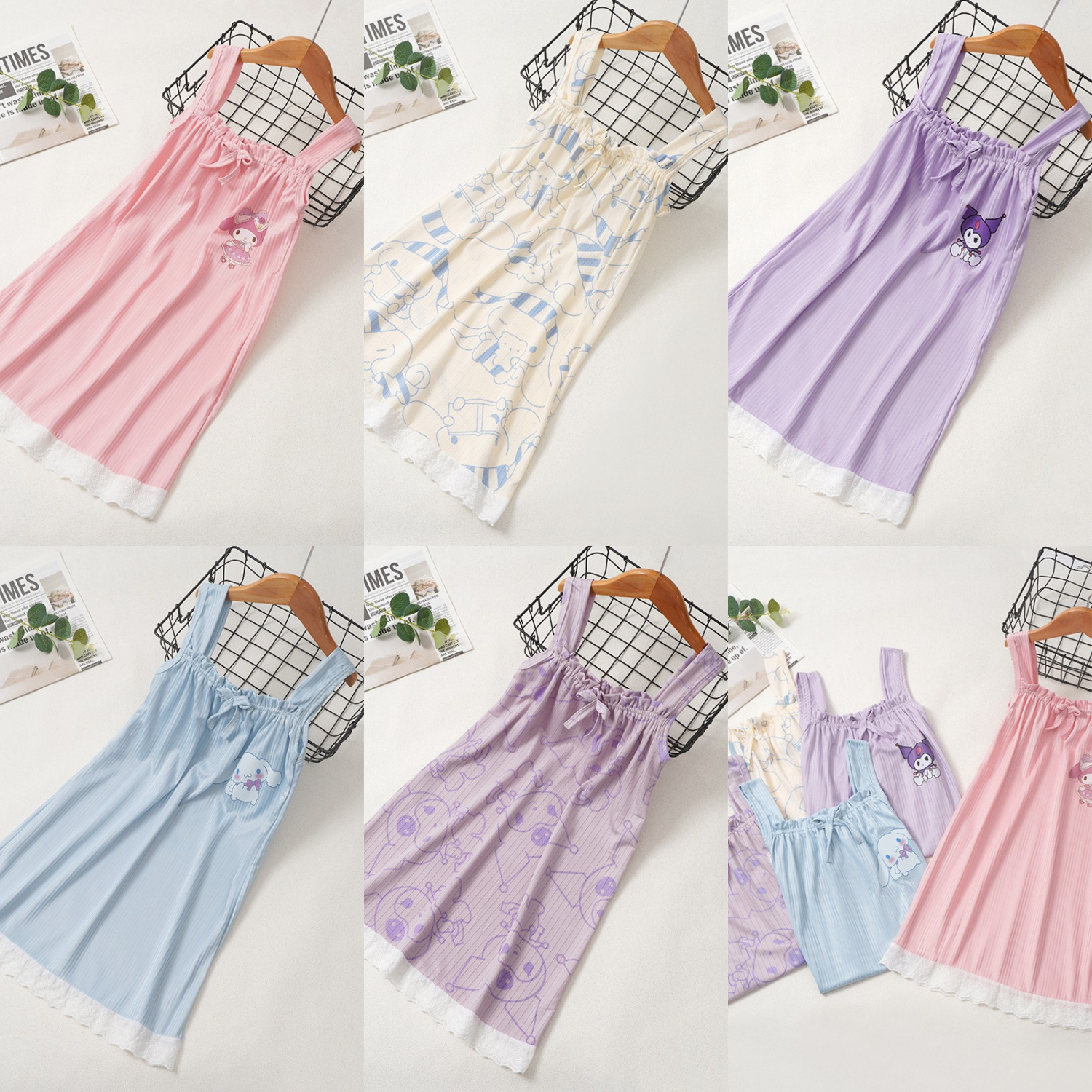 Pijama infantil princesa viento de verano nuevo pijama de niña manga corta Melody vestido de dibujos animados ropa para el hogar