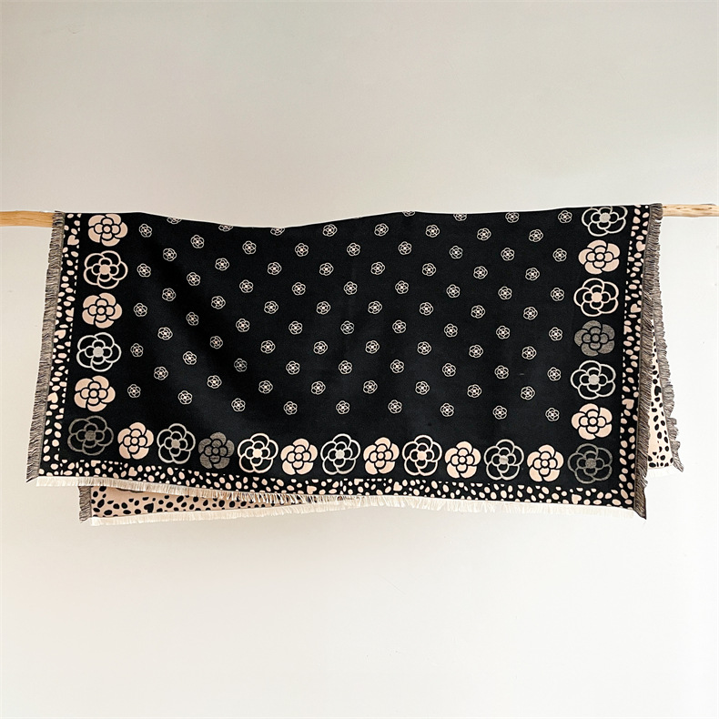 Sciarpa calda in cashmere versatile, sciarpa di camelia da donna, sciarpa di alta qualità, sciarpa autunnale e invernale_voghion.com