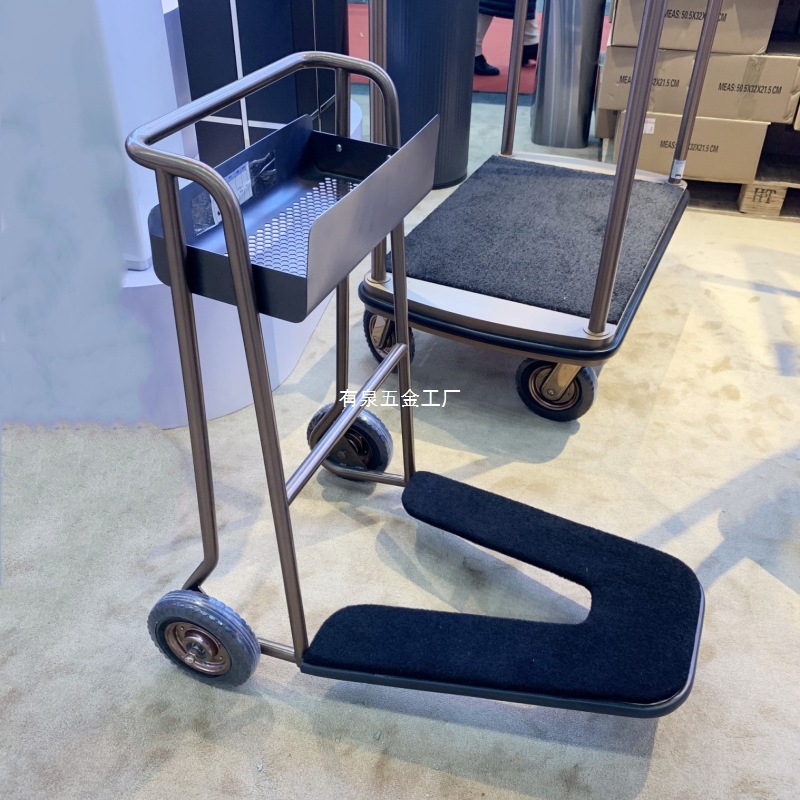 南方机场航站楼箱包拖车不锈钢三轮手推车酒店大堂静音礼宾行李车