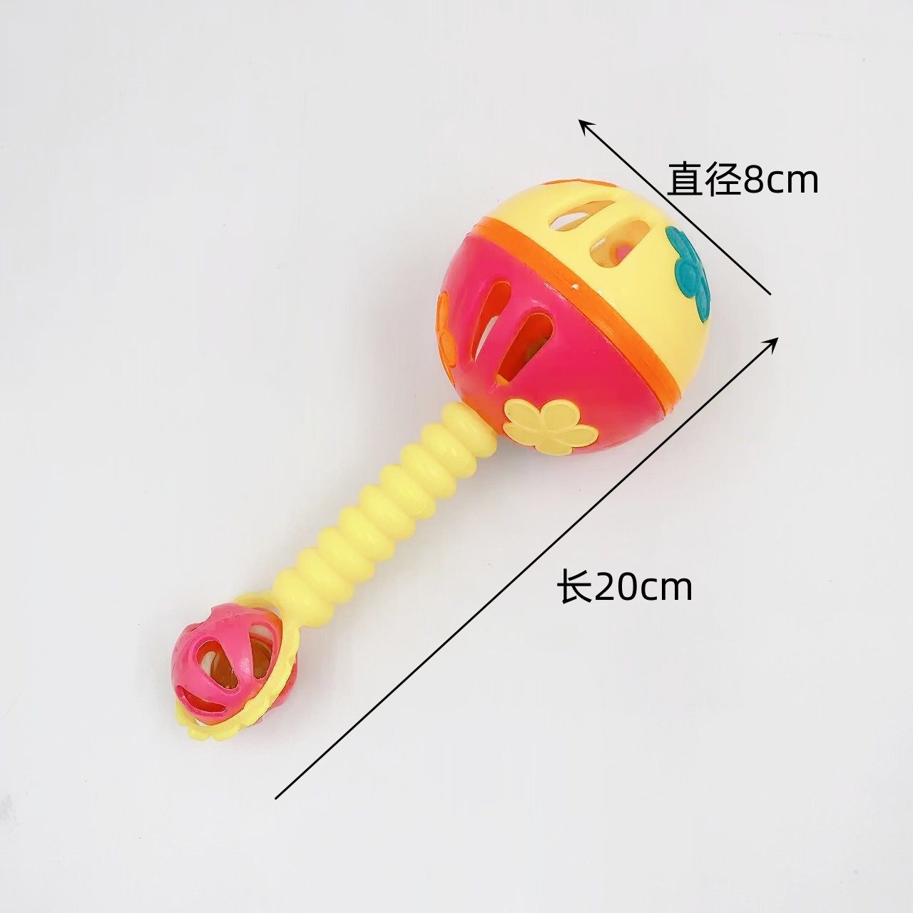 Campinas de mano de plástico para niños grandes coloridas bolas de tambor de ondas tipo campana de mano Linyi al por mayor