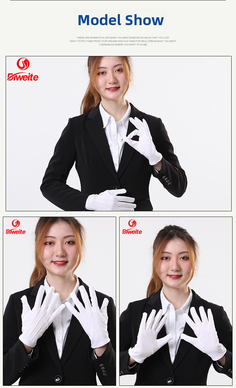 Three-tendon Etiquette Black and White Gloves Men and Women Short Thin Breathable Spring and Summer Review Performance Security Driving Concierge_voghion.com