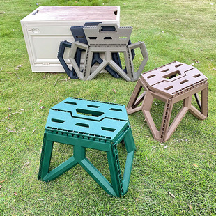 Folding Stool Portable Household Plastic Small Stool Outdoor Fishing Camping Style Mazar Stool Stall Kidsren's Small Bench