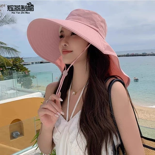 冰丝防晒帽女士2025年新款大帽檐遮阳帽护颈披肩户外登山渔夫帽子