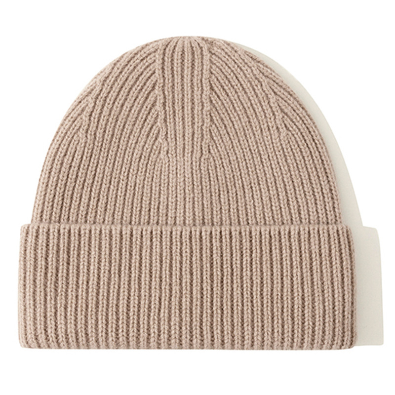 欧米の秋冬の冷たい帽子wool beanieの大きい頭の周りは厚い男女の帽子の純粋なウールのニットの帽子の越境の現物を覆います。|undefined