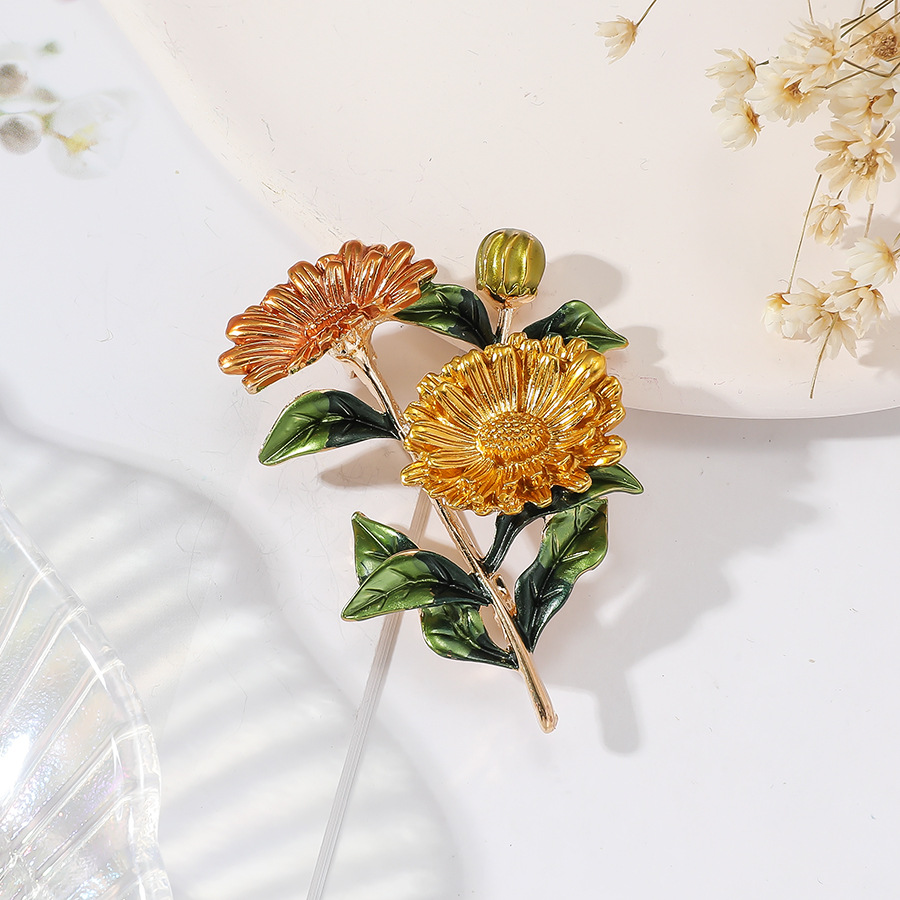 Alfinete de broche de flor crisântemo para mulher estilo_voghion.com