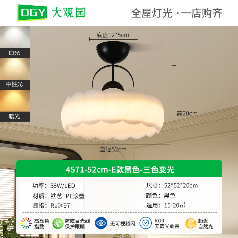 4571 - 52cm Negro Modelo E - Tricolor Dimmable - 58W - Espectro completo