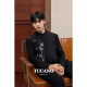 Spring and summer Chinese style embroidery collar suit men's new Chinese Zhongshan suit groom wedding shooting suit suit tide
