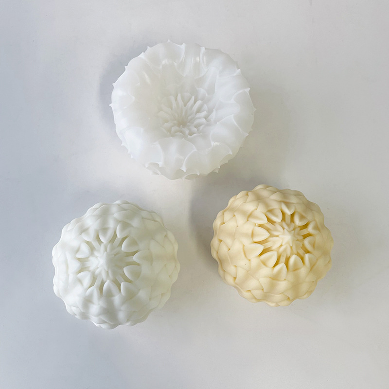 Semilla de vida geométrica aromaterapia vela molde de silicona DIY aromaterapia bola flor brote flor jabón hecho a mano herramienta abrasiva