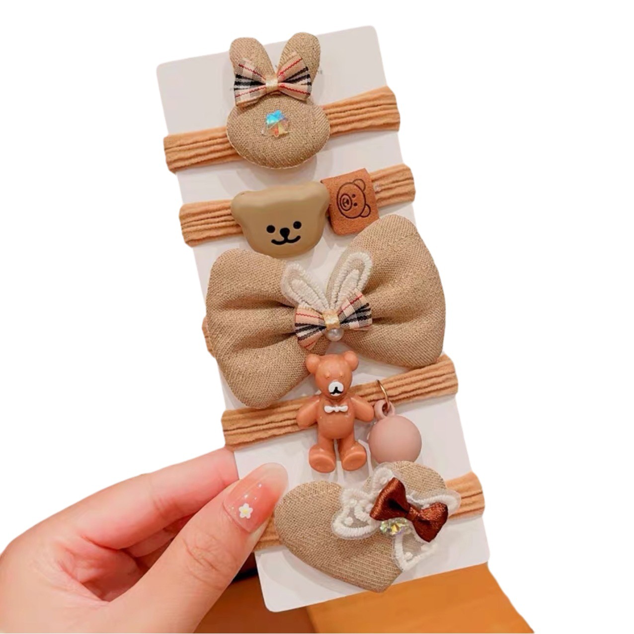 Coleteros para Niñas Color Café con Leche para Primavera y Verano, para Atar Coletas Altas, Accesorios para el Cabello que No Dañan el Cabello, Venta al por Mayor para Niñas