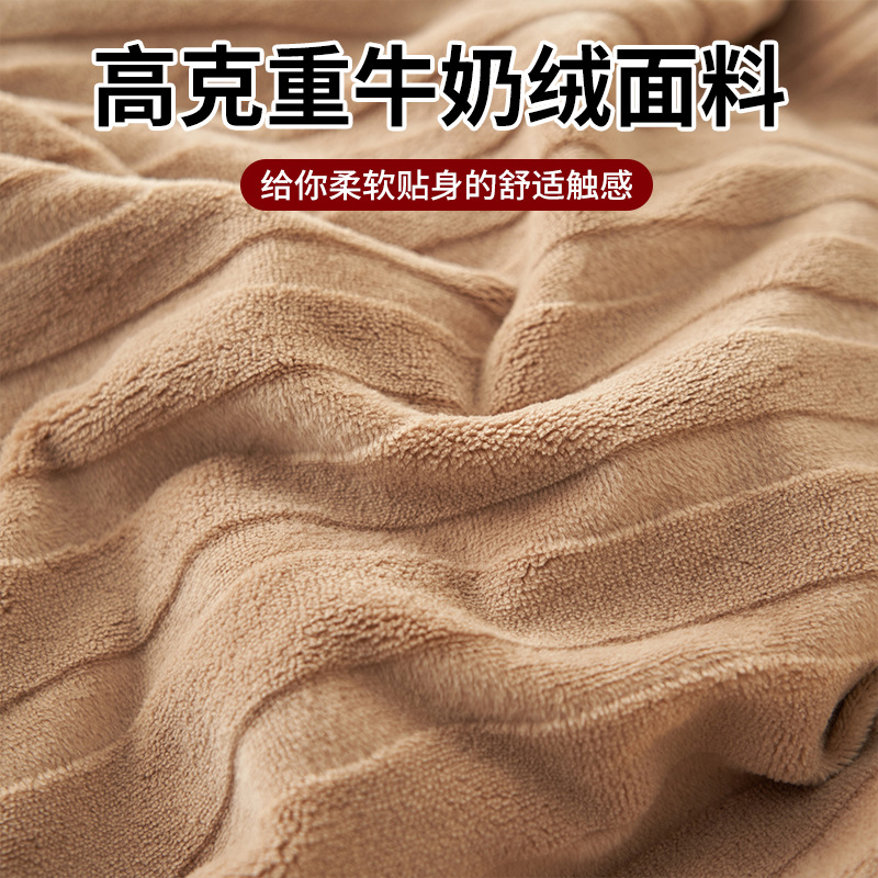 Otoño y invierno tallado de leche de lana de cuatro piezas lujoso lujoso de alto grado engrosado colcha de cama de lana de coral brida