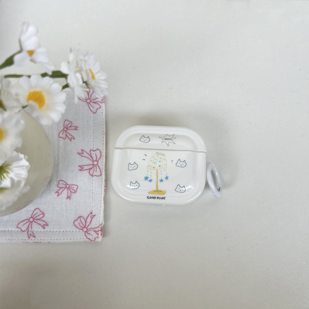 Líneas de estrellas coreanas para gatitos Airpods nueva funda protectora airpods 1/2 lámpara de mesa Pro2 pareja