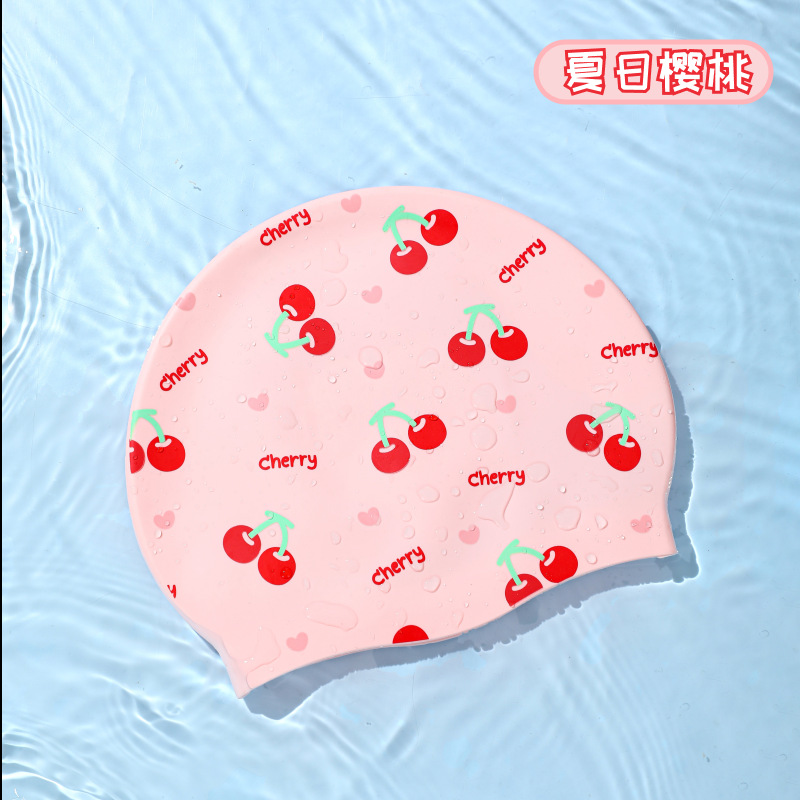 여름 체리 수영 모자