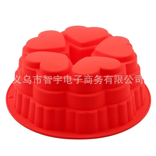 硅胶蛋糕模深底爱心蛋糕盘慕斯戚风蛋糕面包圆形烤盘花型烘焙工具