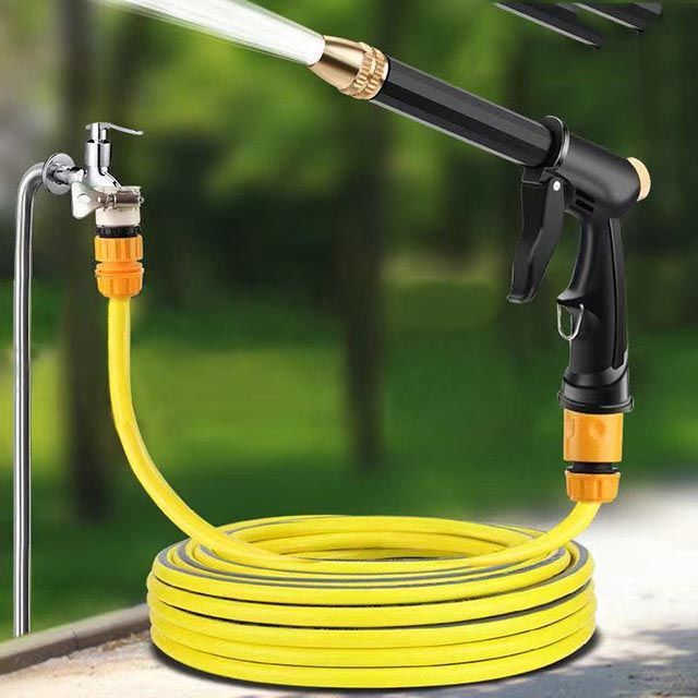 High-Pressure Car Wash Water Gun Nozzle Pressurized Faucet Household Flushing Yard Balcony Water Pipe Hose Special for Watering Flowers