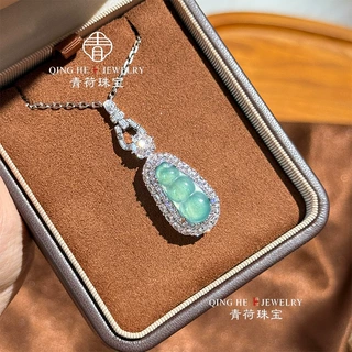 爆款网红紫玉髓紫罗兰满镶蛋形吊坠中国风新中式轻奢高级套装吊坠