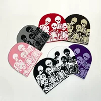 Вязаная шапка-бини Skull Skeleton, one size, для Хэллоуина и холодной погоды