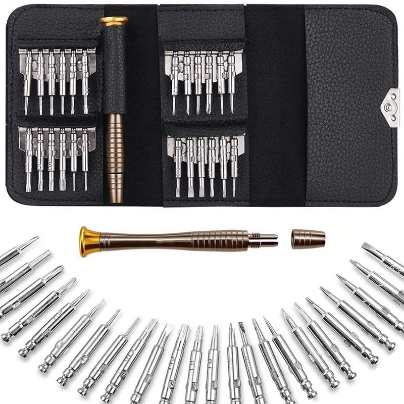 25合一螺丝刀套装多功能皮套手动螺丝刀批头手机笔记本维修工具