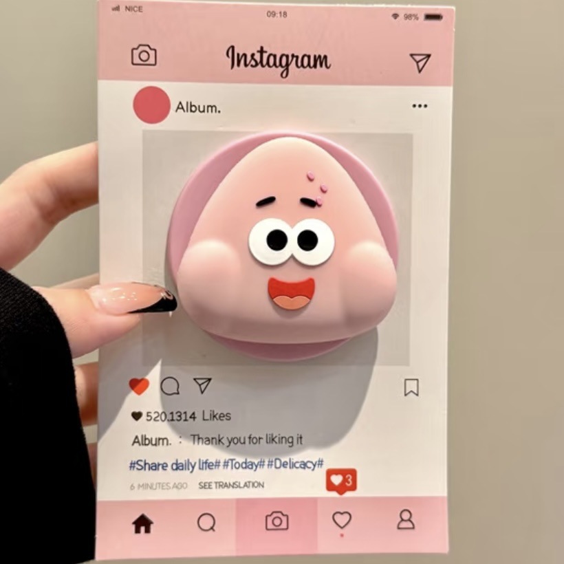 硅胶可爱立体派大星磁吸支架适用MagSafe手机强力吸附桌面可伸缩d