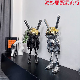 Trendy Internet-Famous Mechanical Space Rabbit Ornament High-Value Entryway Living Room Tv Cabinet Side Floor-Standing Tech-Inspired Decoration