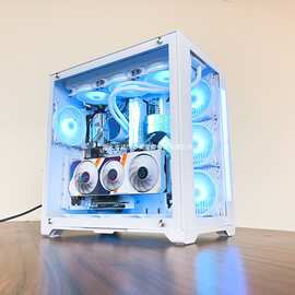 玩嘉 律动PLUS雪白电脑机箱台式机EATX主板360水冷玻璃侧透海景房