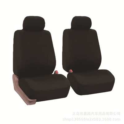 Flat Fabric Car Seat Covers: Universal seat cover - black-flat-4-piece-set-of-two-seat-general