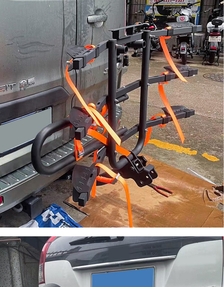 Suitable for Buick Gl8 Lu Zun New Model Gl8652T Modified Square-Mouth Car-Mounted Bicycle Rack Folding Suspension Bicycle