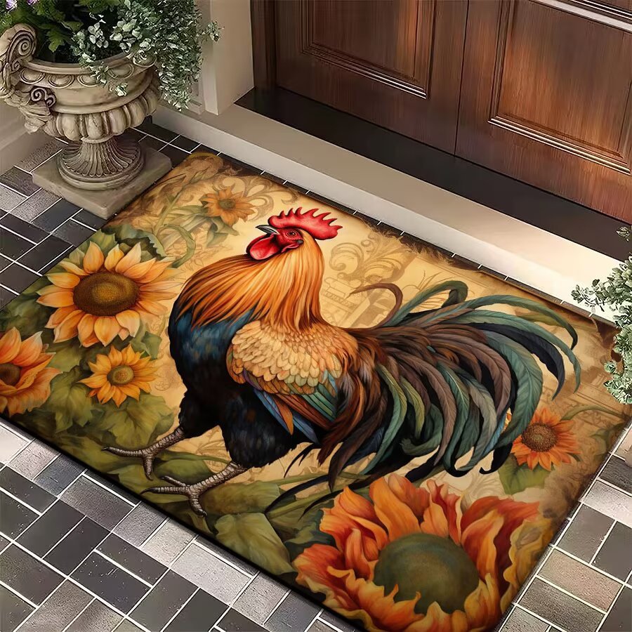 Mud de diatomeas Amazon emitió una alfombra de piso de gallo grande estadounidense transfronteriza, alfombrilla de entrada para puerta, alfombrilla de cocina resistente a las manchas