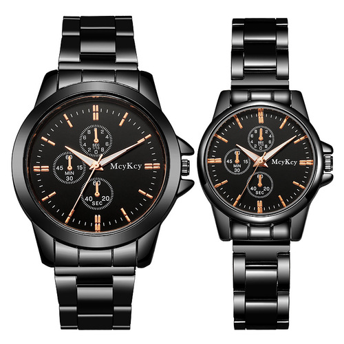 Factory direct sales steel band couple watches men and women quartz watches light luxury gifts live broadcast watches one piece drop shipping